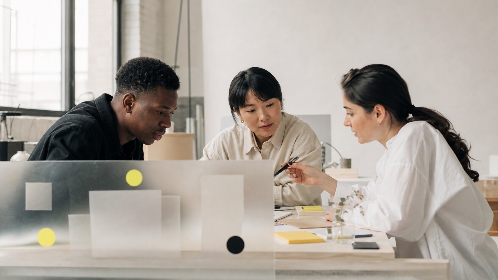 An instructor preparing a session with notes